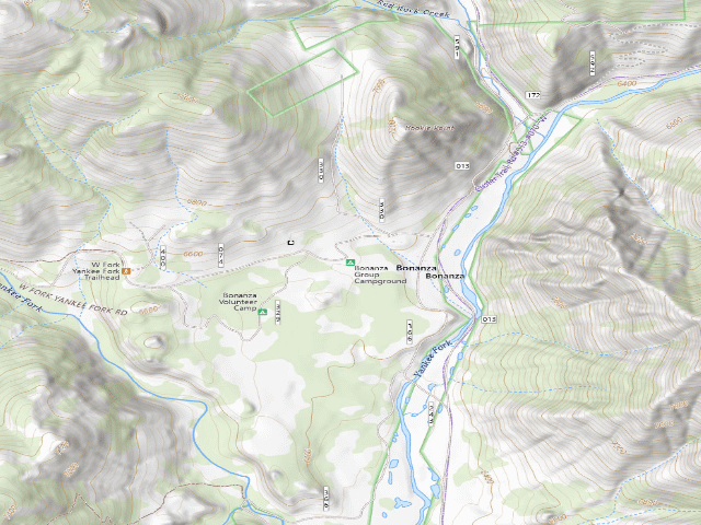 USGS topographic map of Bonanza Group Campground