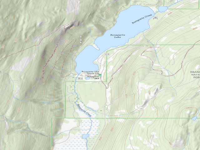 USGS topographic map of Bonaparte Lake Group Site