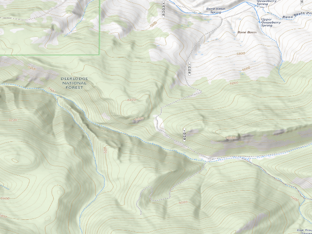 USGS topographic map of Bone Basin Perry Cyn-070