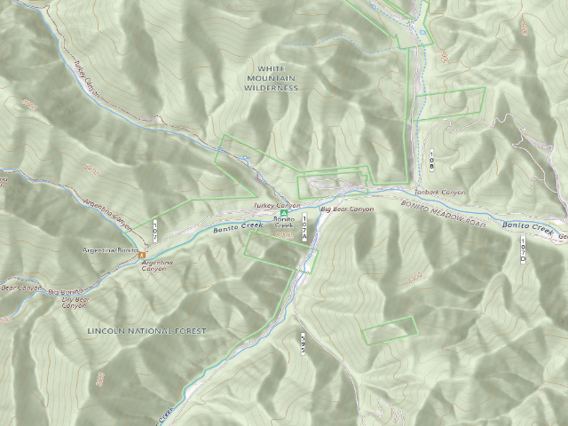USGS topographic map of Bonito Creek