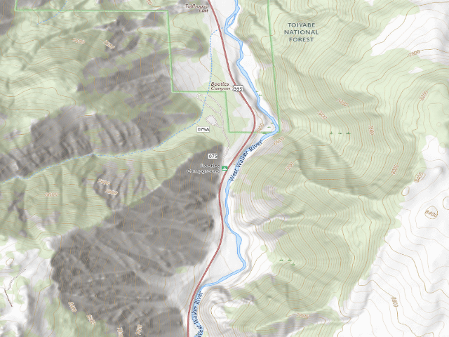 USGS topographic map of Bootleg Campground