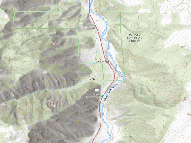 USGS topographic map of Bootleg Campground