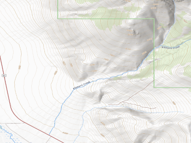 USGS topographic map of Borah Peak Wilderness Study Area