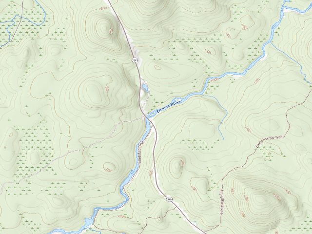 USGS topographic map of Boreas River/28N Campsite #1 (Vanderwhacker Mountain Wild Forest)