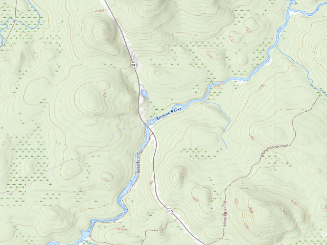 USGS topographic map of Boreas River/28N Campsite #2 (Vanderwhacker Mountain Wild Forest)