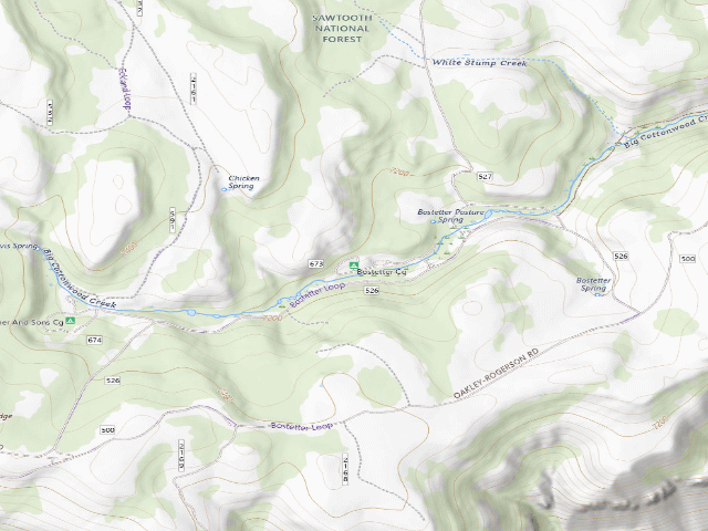 USGS topographic map of Bostetter Cg