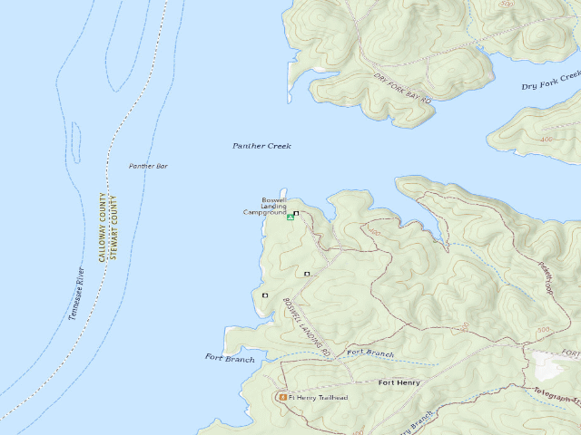 USGS topographic map of Boswell Landing Campground