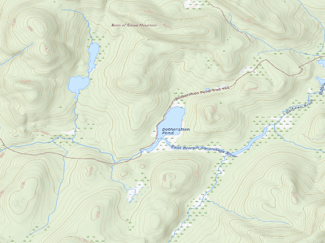 USGS topographic map of Botherton Pond Campsite (Siamese Ponds Wilderness)