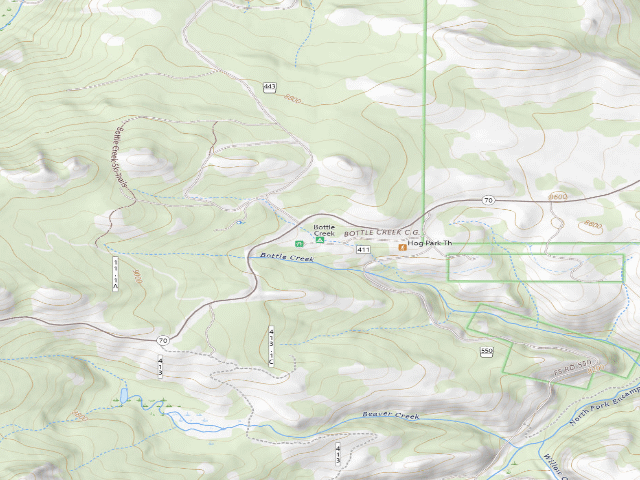 USGS topographic map of Bottle Creek
