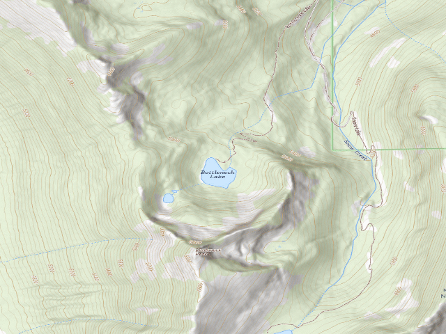 USGS topographic map of Bottleneck Lake