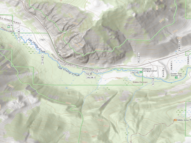 USGS topographic map of Boulder Campground