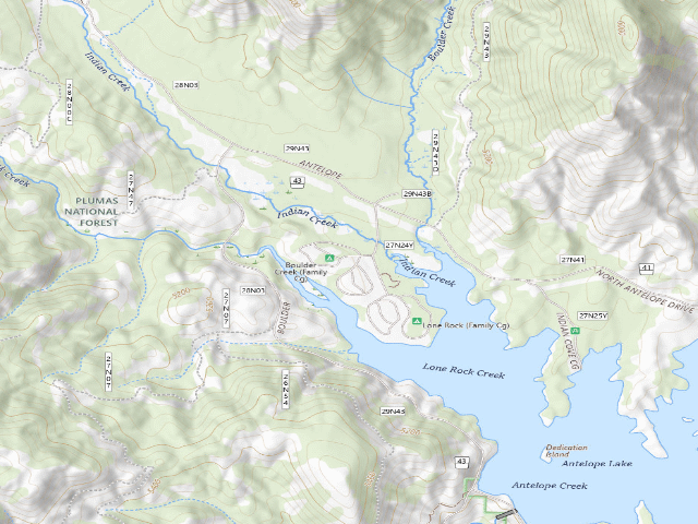 USGS topographic map of Boulder Creek Campground