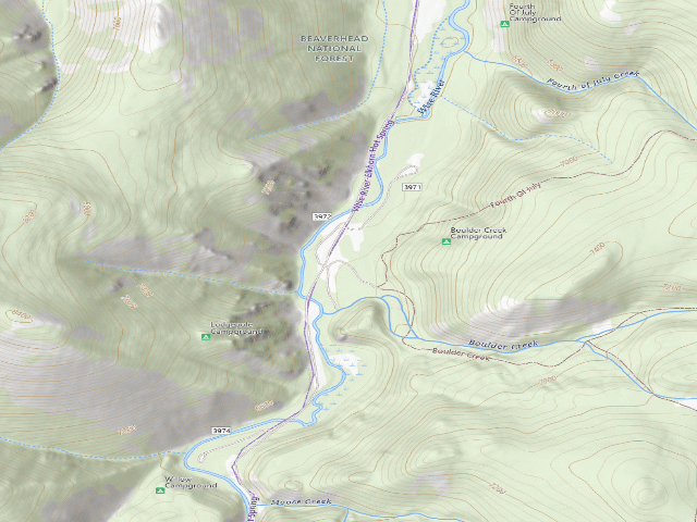 USGS topographic map of Boulder Creek Trailhead
