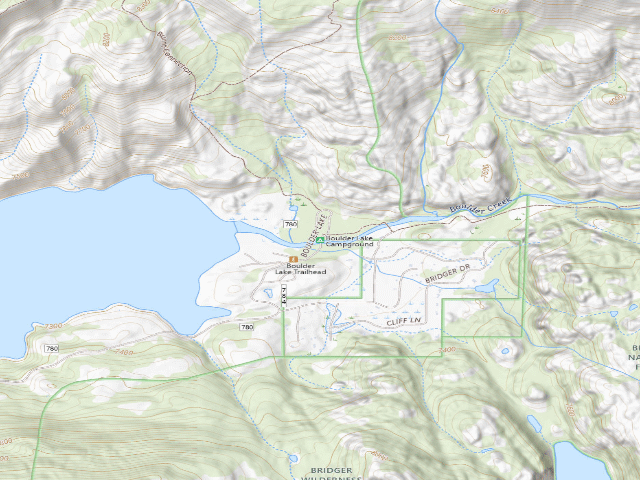 USGS topographic map of Boulder Lake Campground