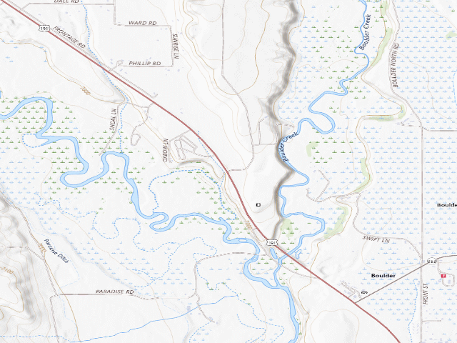 USGS topographic map of Boulder Lake Recreation Area