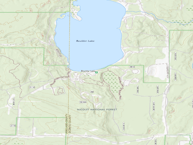 USGS topographic map of Boulder Lake