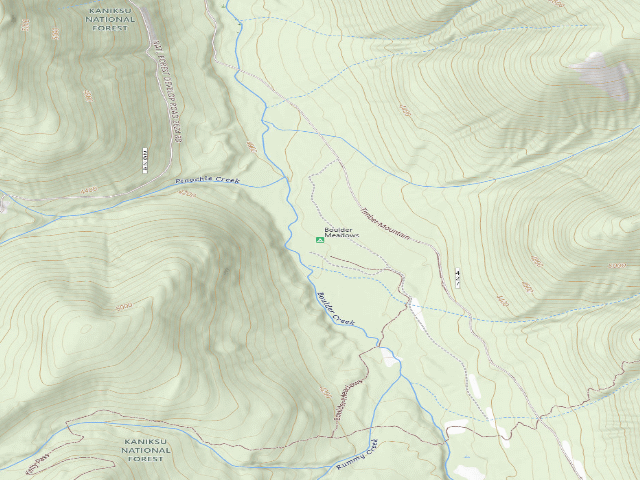USGS topographic map of Boulder Meadows