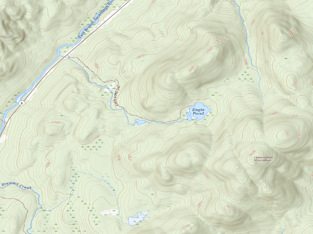 USGS topographic map of Boulder Rock Campsite (Wilcox Lake Wild Forest)