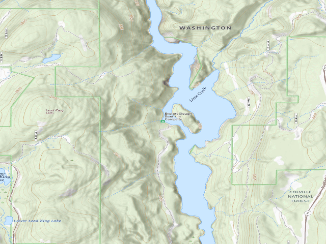 USGS topographic map of Boundary Reservoir Recreation Area