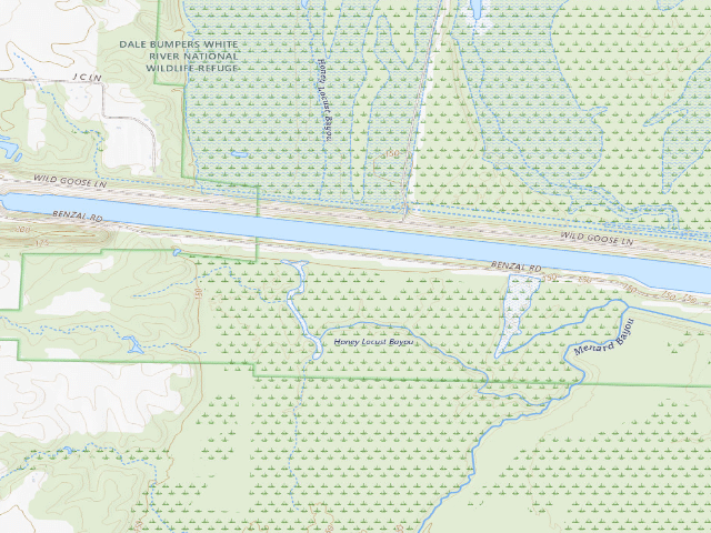 USGS topographic map of Boundary Road Camping Area