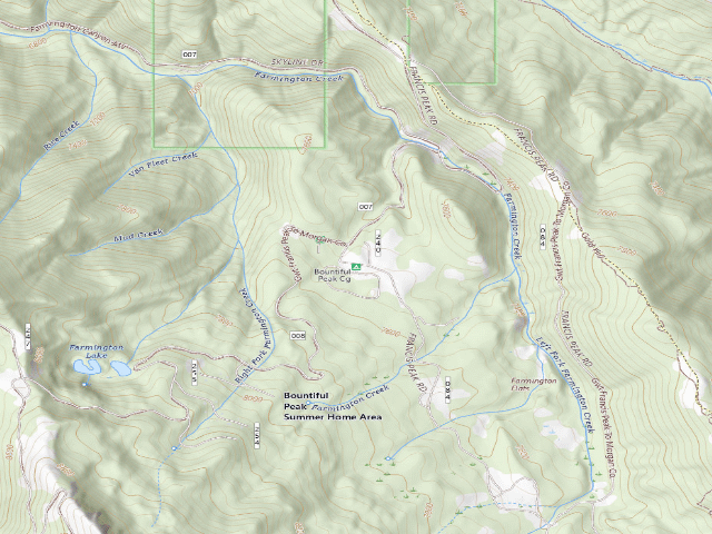 USGS topographic map of Bountiful Peak