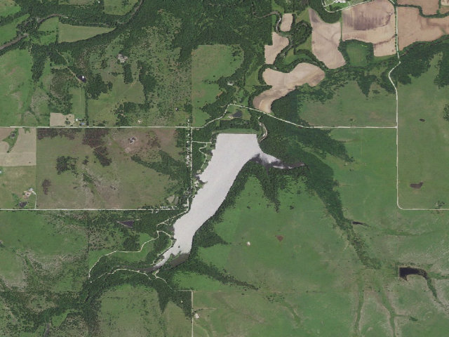 Aerial image of Bourbon State Fishing Lake