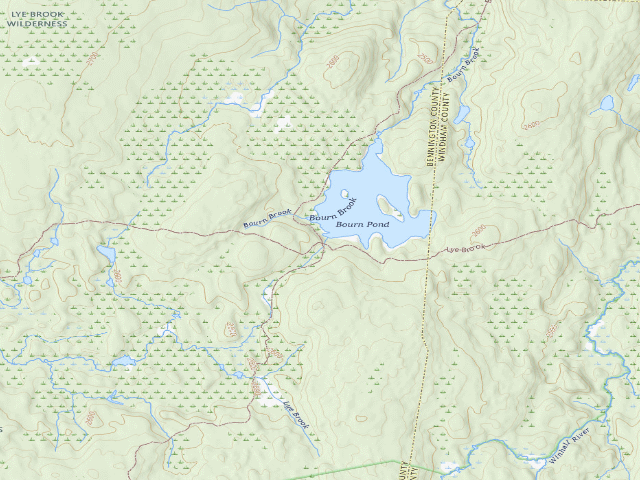 USGS topographic map of Bourn Pond