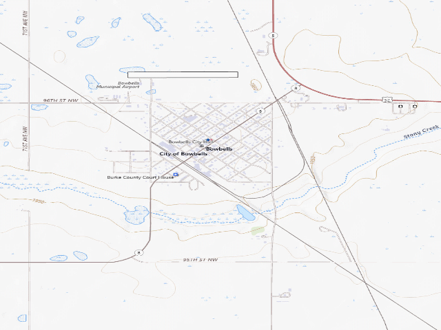 USGS topographic map of Bowbells City Park Campground (Bowbells)