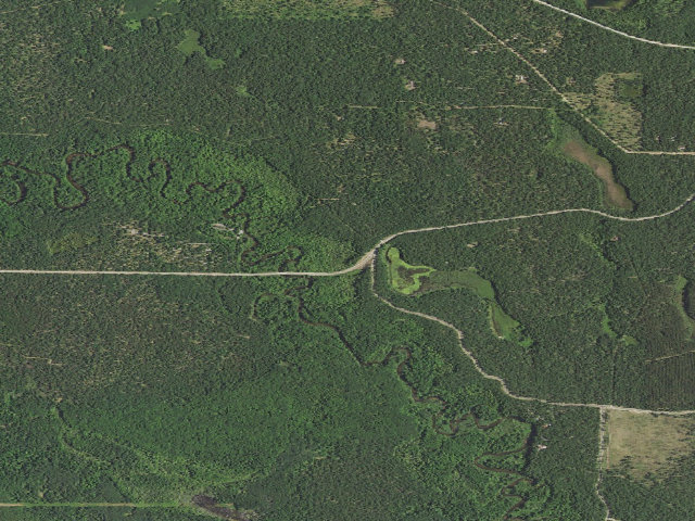 Aerial image of Bowman Bridge Campground