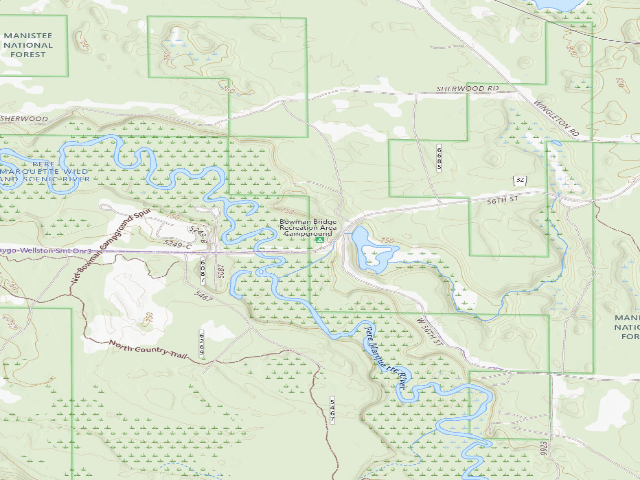 USGS topographic map of Bowman Bridge Campground