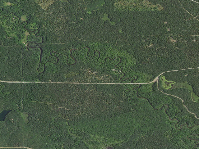 Aerial image of Bowman Bridge Campground