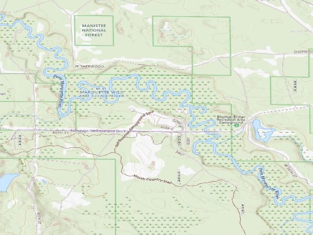 USGS topographic map of Bowman Bridge Campground