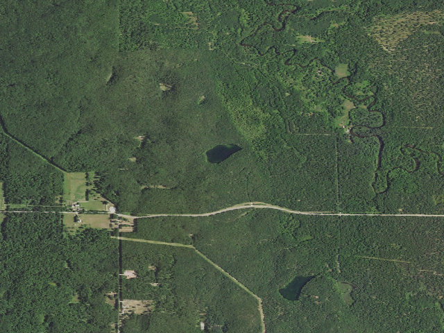 Aerial image of Bowman Lake Backcountry Campsites