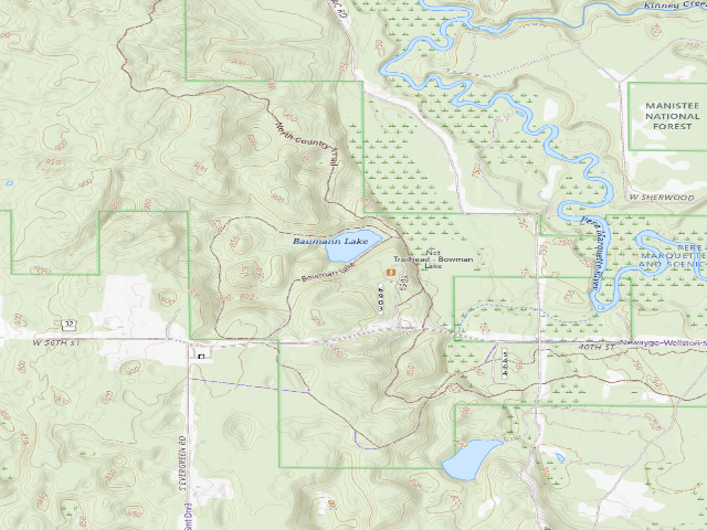 USGS topographic map of Bowman Lake Backcountry Campsites