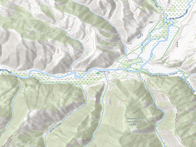 USGS topographic map of Bowns Cg