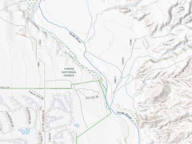 USGS topographic map of Box Bar Dispersed