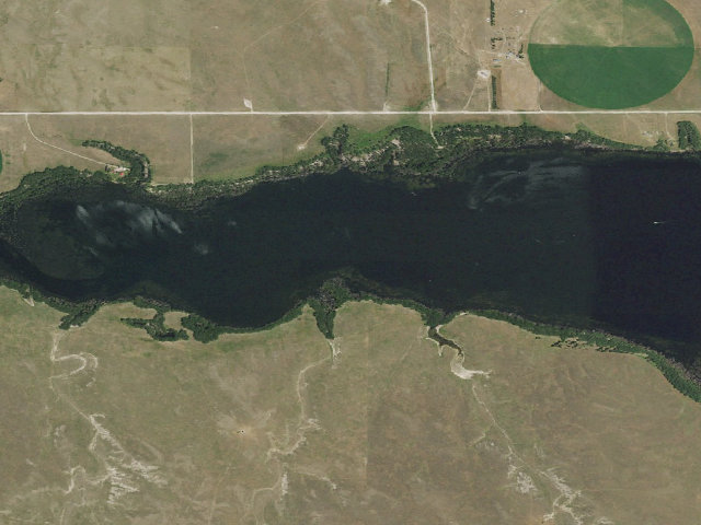 Aerial image of Box Butte Reservoir WMA