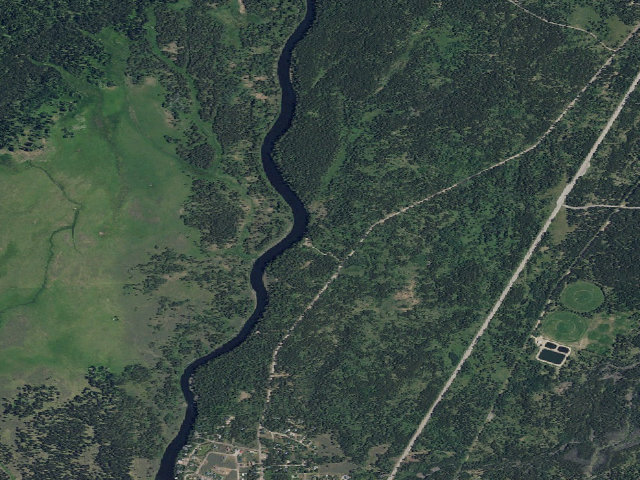 Aerial image of Box Canyon Campground