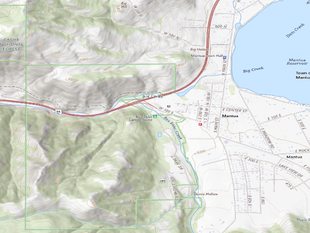 USGS topographic map of Box Elder Campground