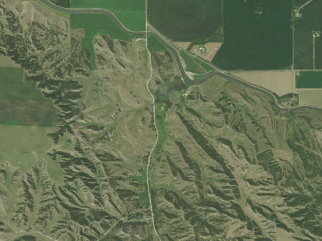 Aerial image of Box Elder Canyon WMA