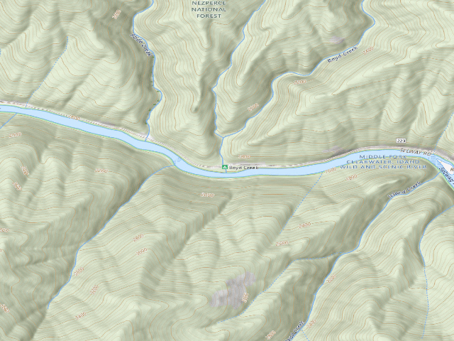USGS topographic map of Boyd Creek Campground