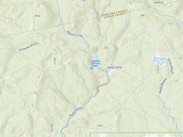 USGS topographic map of Boykin Springs Recreation Area