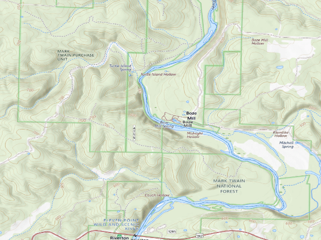 USGS topographic map of Bozemill Float Camp