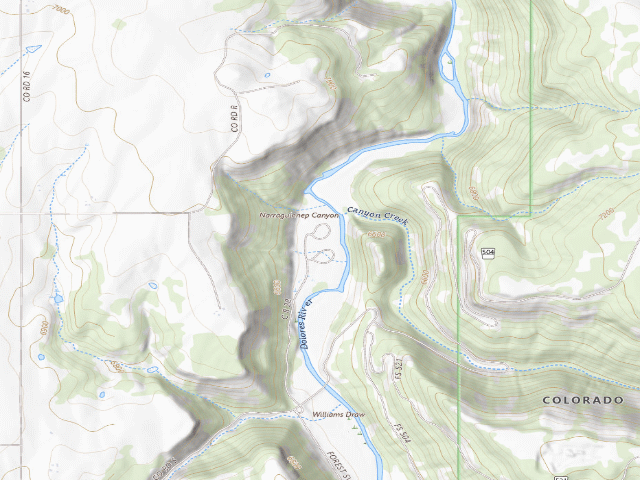 USGS topographic map of Bradfield Campground