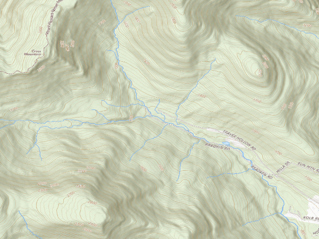 USGS topographic map of Bradkin primitive tent site [DEC #228987] (Slide Mountain Wilderness)