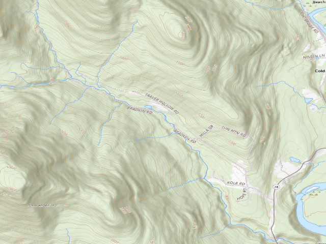 USGS topographic map of Bradkin primitive tent site [DEC #228989] (Slide Mountain Wilderness)