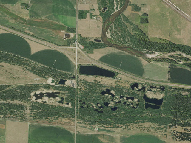 Aerial image of Brady WMA