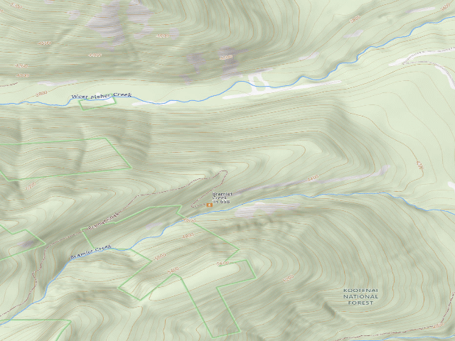 USGS topographic map of Bramlet Lk Trail Site 1