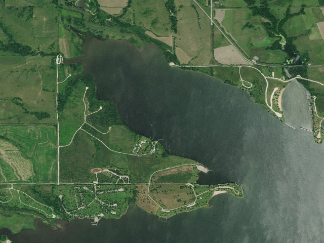 Aerial image of Branched Oak WMA
