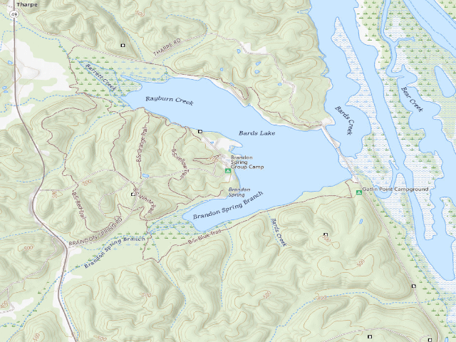 USGS topographic map of Brandon Spring Group Camp
